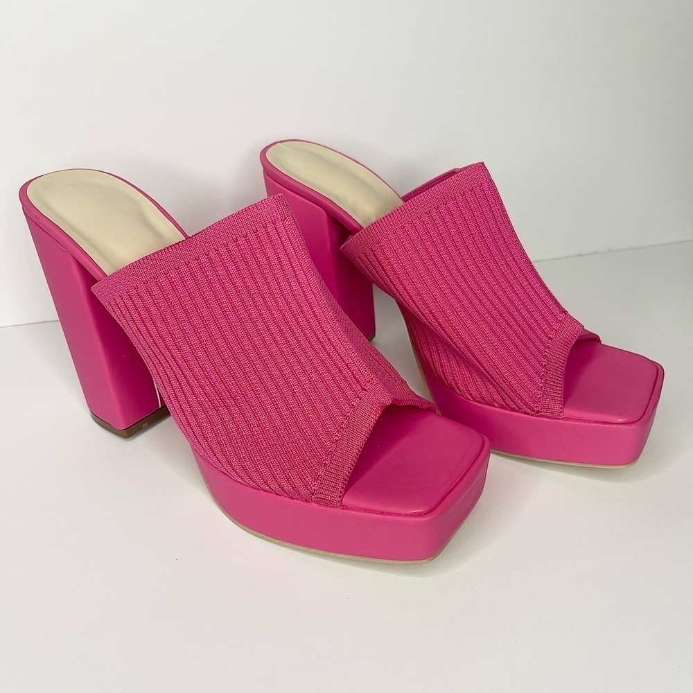 Pink Platform Mules - Picture 4 of 9